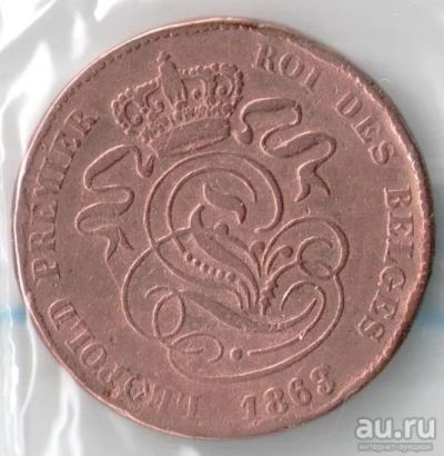 Лот: 14395987. Фото: 1. Бельгия 2 цента 1863 (с4-3). Европа