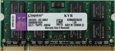 Лот: 19970752. Фото: 1. Kingston SO-DIMM DDR2 DIMM 2 Гб... Оперативная память