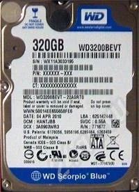 Лот: 717881. Фото: 1. Жёсткий диск 2.5 SATA-II 320 Гб... Жёсткие диски (HDD)