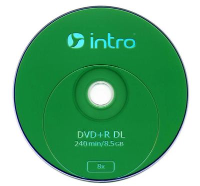 Лот: 10497320. Фото: 1. DVD+R DL INTRO DoubleLayer Двухслойные... CD, DVD, BluRay