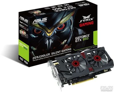 Лот: 8020677. Фото: 1. Видеокарта Asus PCI-E STRIX-GTX950-DC2OC-2GD5-GAMiNG... Видеокарты