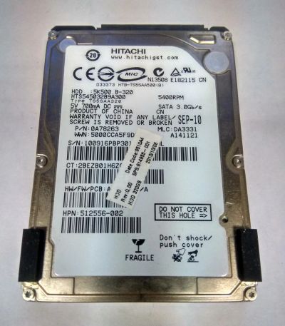 Лот: 15322077. Фото: 1. Жесткий диск 2,5" 320Гб Hitachi... Жёсткие диски (HDD)