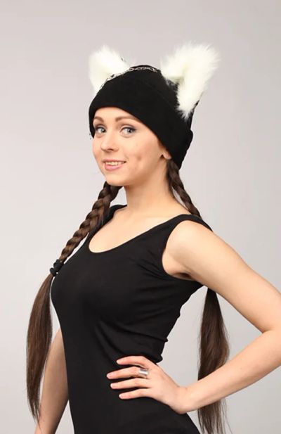 Лот: 4817868. Фото: 1. Шапка флисовая "Котик". Головные уборы