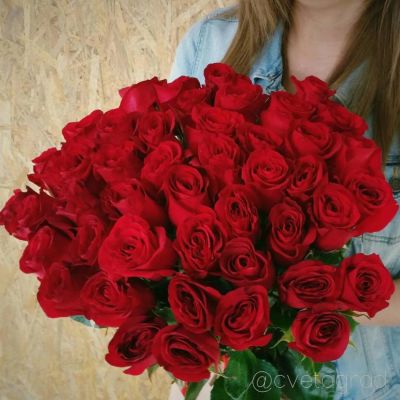 Лот: 6892674. Фото: 1. Букет роз из 45 штук №314 Доставка... Свежие цветы