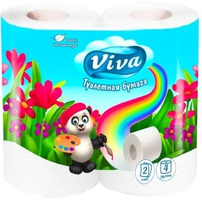 Лот: 11120567. Фото: 1. Туалетная бумага Viva белая 4... Бытовая химия