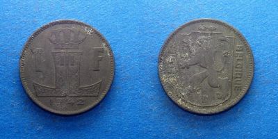 Лот: 16029979. Фото: 1. Бельгия 1 франк 1942. Европа