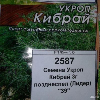 Лот: 9122969. Фото: 1. Семена / Укроп / Кибрай / 3 г... Пряные и лекарственные травы