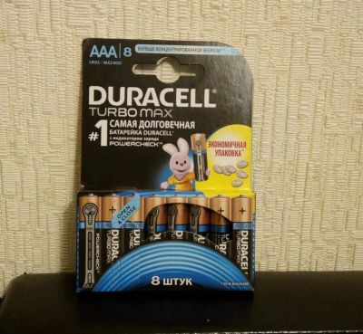 Лот: 9429810. Фото: 1. Батарейка Duracell ААА 8 шт. Батарейки, аккумуляторы, элементы питания