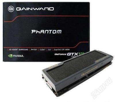 Лот: 1149590. Фото: 1. Gainward GeForce GTX 570 Phantom... Видеокарты