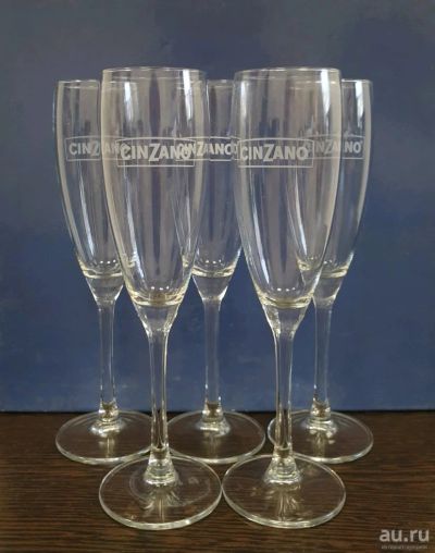 Лот: 14032226. Фото: 1. Бокалы под шампанское, 5 шт, Cinzano... Кружки, стаканы, бокалы