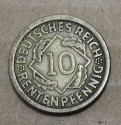 Лот: 23228058. Фото: 1. Германия 10 пфеннигов 1924 года... Германия и Австрия