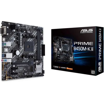 Лот: 20234829. Фото: 1. ASUS PRIME B450M-K II Новая Гарантия... Материнские платы