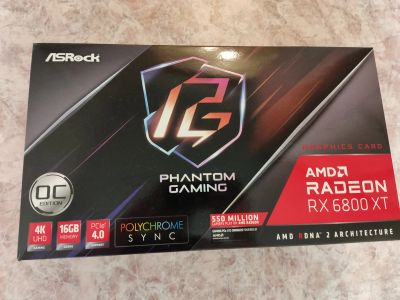 Лот: 18989399. Фото: 1. ASRock AMD Radeon RX 6800 XT Phantom... Видеокарты