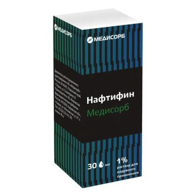 Лот: 25850708. Фото: 1. Нафтифин Медисорб 1% 30мл №1. Лекарства