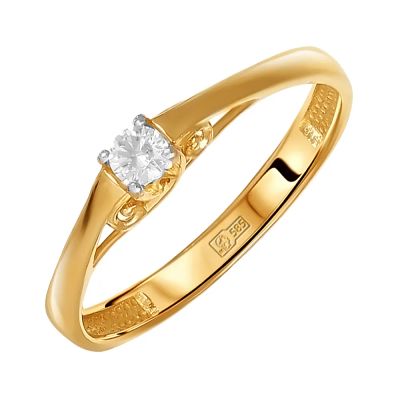 Лот: 23782555. Фото: 1. Кольцо TALANT из золота с бриллиантом. Кольца, перстни