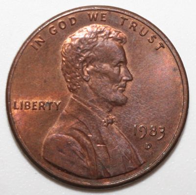 Лот: 8052400. Фото: 1. 1 цент 1983 год. США. D. Америка