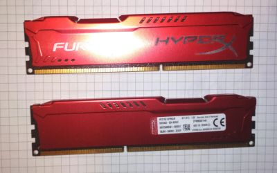 Лот: 15946624. Фото: 1. 2*4Gb DDR3 1866MHz Kingston HyperX... Оперативная память