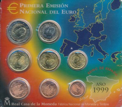 Лот: 9602057. Фото: 1. Испания 1999 официальный набор... Европа