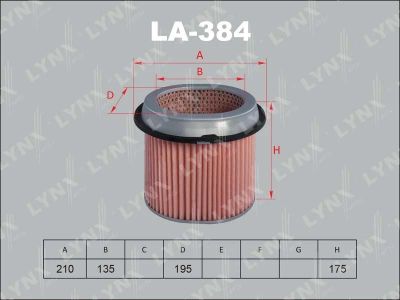 Лот: 13357206. Фото: 1. Lynx LA-384 Воздушный фильтр. Расходные материалы