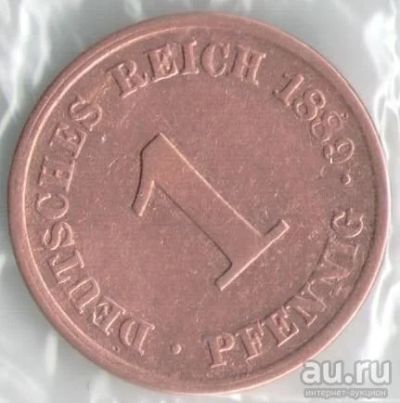 Лот: 14480292. Фото: 1. 1 пфенниг 1889 года J, Германия... Германия и Австрия