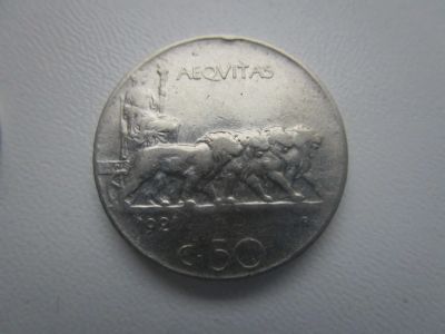 Лот: 6992751. Фото: 1. Италия 50 чентизимо 1921. Европа