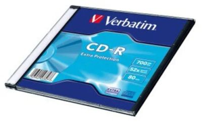 Лот: 8946807. Фото: 1. Диск CD-R Verbatim Slim новый... CD, DVD, BluRay