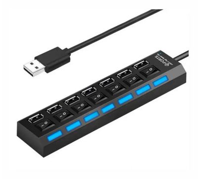 Лот: 21104582. Фото: 1. USB 2.0 HUB на 7 портов с возможностью... USB хабы