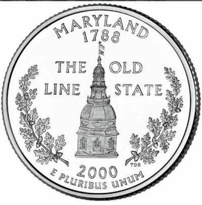 Лот: 7861357. Фото: 1. США.25 центов 2000 г. Maryland... Америка