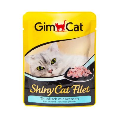 Лот: 10398985. Фото: 1. Корм Gimcat Shiny Cat Filet Для... Корма