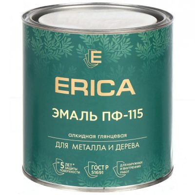 Лот: 24085904. Фото: 1. Эмаль Erica, ПФ-115, для внутренних... Краски, лаки, растворитель
