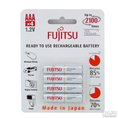 Лот: 13370086. Фото: 1. AAA аккумуляторы Fujitsu (аккумулятор... Батарейки, аккумуляторы, элементы питания