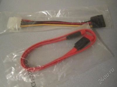 Лот: 1394986. Фото: 1. шлейф Sata+переходник IDE 4pin... Шлейфы, кабели, переходники