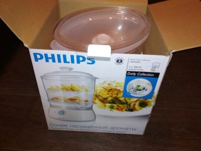 Лот: 12043972. Фото: 1. Пароварка Philips HD9110 (новая... Кухонная