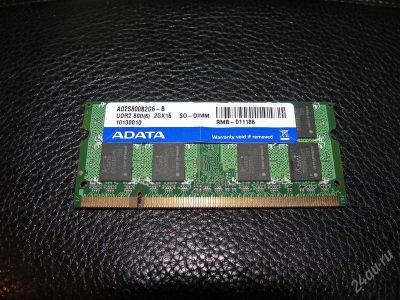 Лот: 818435. Фото: 1. SO DIMM DDR2 (6400) 2Gb AData. Оперативная память