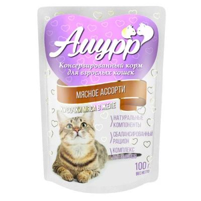 Лот: 15055824. Фото: 1. Амурр Мясное ассорти в желе 100г... Корма
