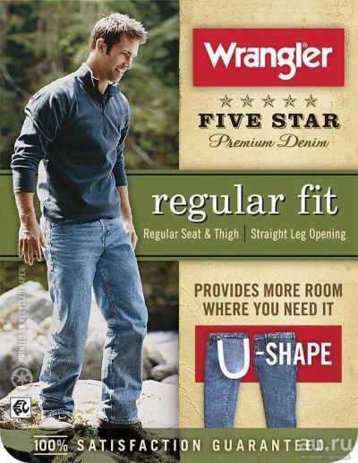 Лот: 9721177. Фото: 1. Мужские прямые джинсы Wrangler... Брюки, джинсы, шорты