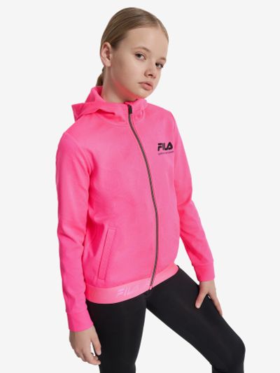 Лот: 25536285. Фото: 1. Толстовка для девочек FILA, Розовый. Легкие куртки, толстовки