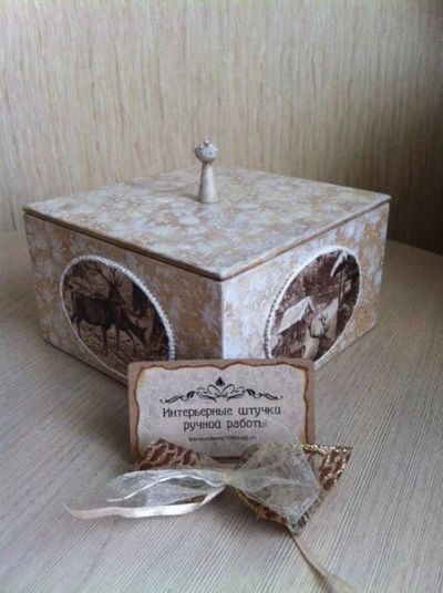 Лот: 7234626. Фото: 1. Шкатулка "Зимняя сказка". Декупаж