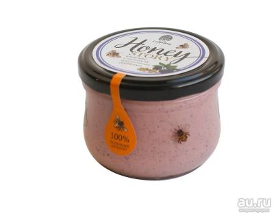 Лот: 13825975. Фото: 1. Крем-мёд с черникой и кедровым... Мёд, продукты пчеловодства