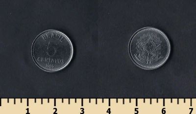 Лот: 5204684. Фото: 1. 5 сентаво Бразилия 1986г. Америка