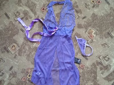 Лот: 3832665. Фото: 1. Пеньюар синий. Нижнее бельё