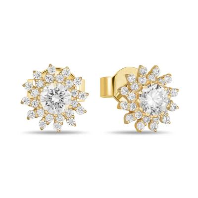 Лот: 24649733. Фото: 1. Серьги с фианитами. Серьги, каффы