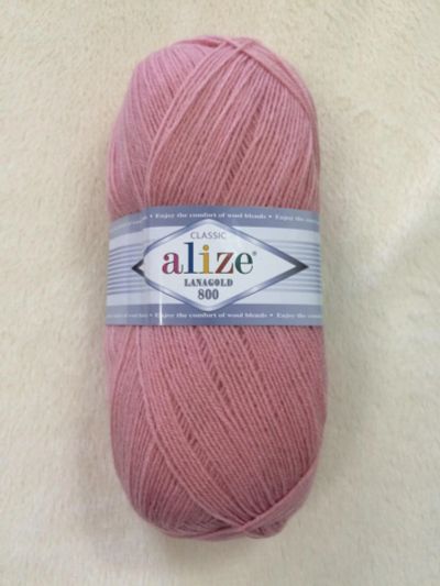 Лот: 12751611. Фото: 1. Пряжа Alize Lanagold 800 49% шерсть... Ткани, нитки, пряжа