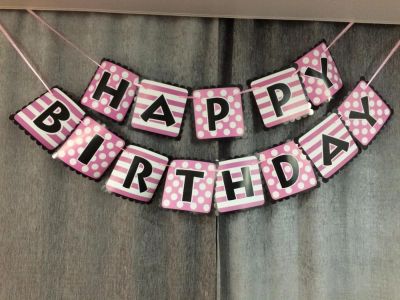 Лот: 8728550. Фото: 1. Надпись "Happy birthday" / С днем... Другое (сувениры, подарки)