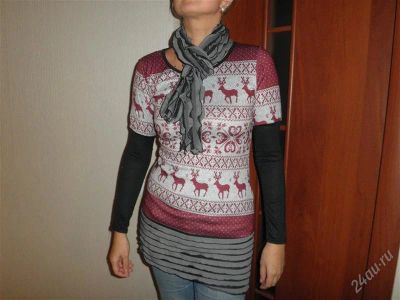 Лот: 775544. Фото: 1. туника + шарфик. Пиджаки, жакеты, жилеты