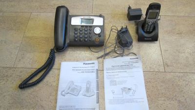 Лот: 8661726. Фото: 1. Радиотелефон Panasonik (база... Проводные телефоны