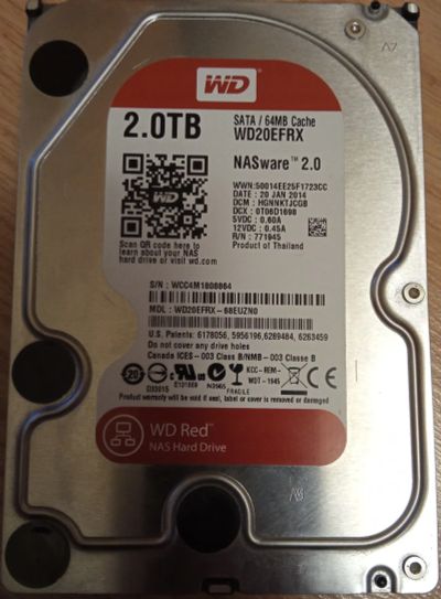 Лот: 20828809. Фото: 1. Жесткий диск HDD WD Red NAS 2TB... Жёсткие диски (HDD)