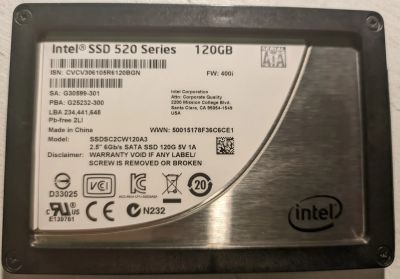 Лот: 19853507. Фото: 1. 120Gb SSD Intel 520 sata 2.5". SSD-накопители