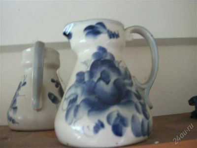 Лот: 1088456. Фото: 1. молочник 1 литр - гжель. Кружки, стаканы, бокалы