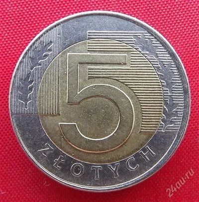 Лот: 2690799. Фото: 1. (№2554-3/LF) 5 злотых 1994 (Польша... Европа